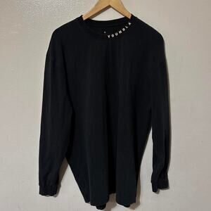 YoungLA Black Athletic Long Sleeve Crewneck Shirt W/Small Logo Size Men’s M